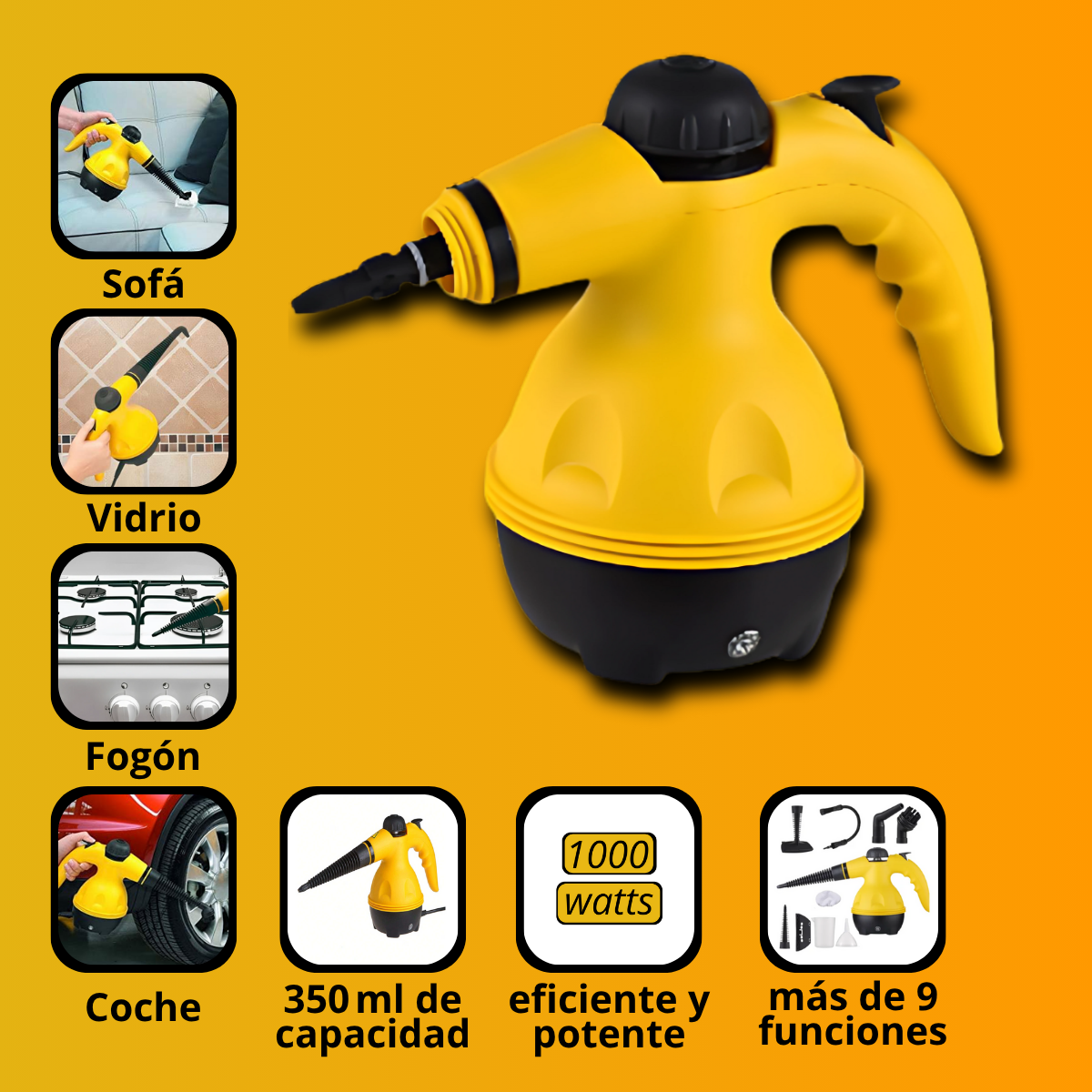 VapoSmart™ Limpiador a Vapor 9 Funciones